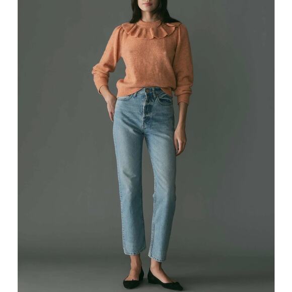 Doen Azaria Alpaca Blend Coral Sweater Womens XS Salmon Pink Orange NWT - Picture 4 of 14